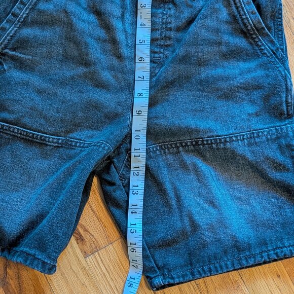 Black Denim Wrangler Draw String Shorts - Picture 4 of 6